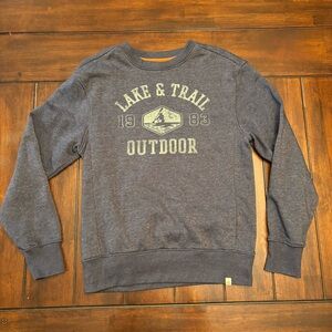 Lake & Trail Outdoor Men's Graphic Crew Neck Dark Blue Canoe Sweatshirt Size S